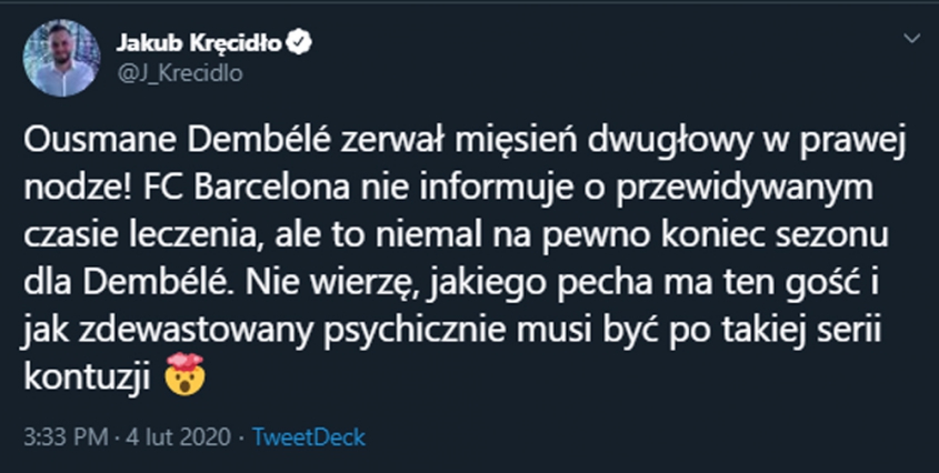 DRAMAT DEMBELE! Kontuzja jednak dużo poważniejsza...